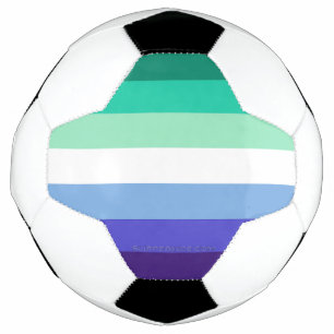 SlipperyJoe's trans-inclusive gay men's flag palet Soccer Ball