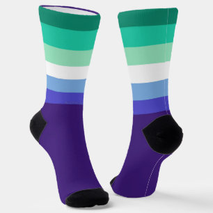 SlipperyJoe's trans-inclusive gay men's flag palet Socks