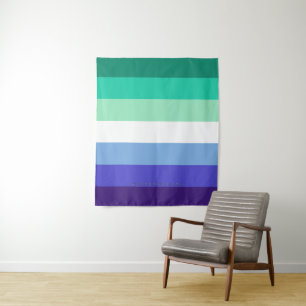 SlipperyJoe's trans-inclusive gay men's flag palet Tapestry