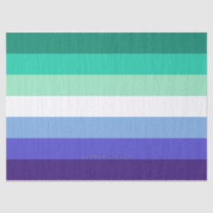SlipperyJoe's trans-inclusive gay men's flag palet Tissue Paper