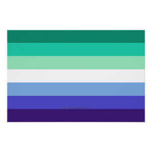 SlipperyJoe's Trans-Inclusive Gay Men's Pride Flag Poster
