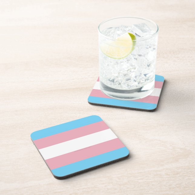 SlipperyJoe's transgender pride flag diversity rig Coaster (Right Side)