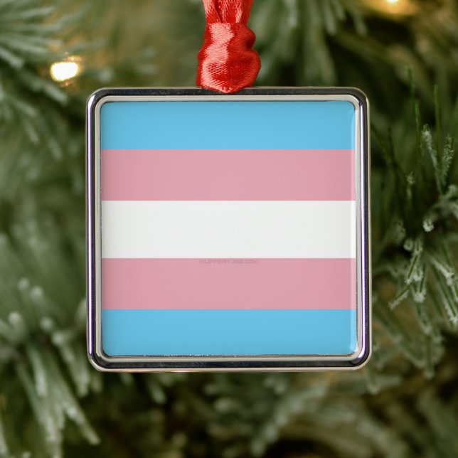 SlipperyJoe's transgender pride flag diversity rig Metal Tree Decoration (Tree)
