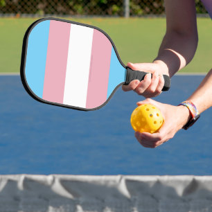 SlipperyJoe's transgender pride flag diversity rig Pickleball Paddle