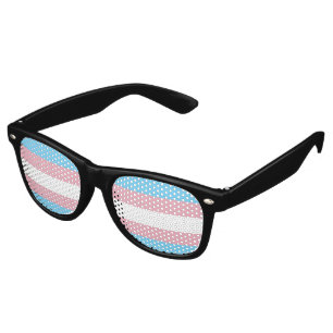 SlipperyJoe's transgender pride flag diversity rig Retro Sunglasses