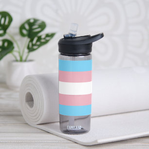 SlipperyJoe's transgender pride flag diversity rig Water Bottle