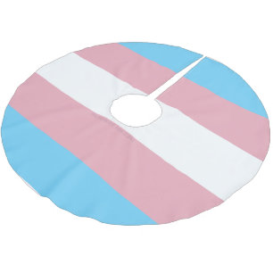 SlipperyJoe's transgender pride flag visibility di Brushed Polyester Tree Skirt
