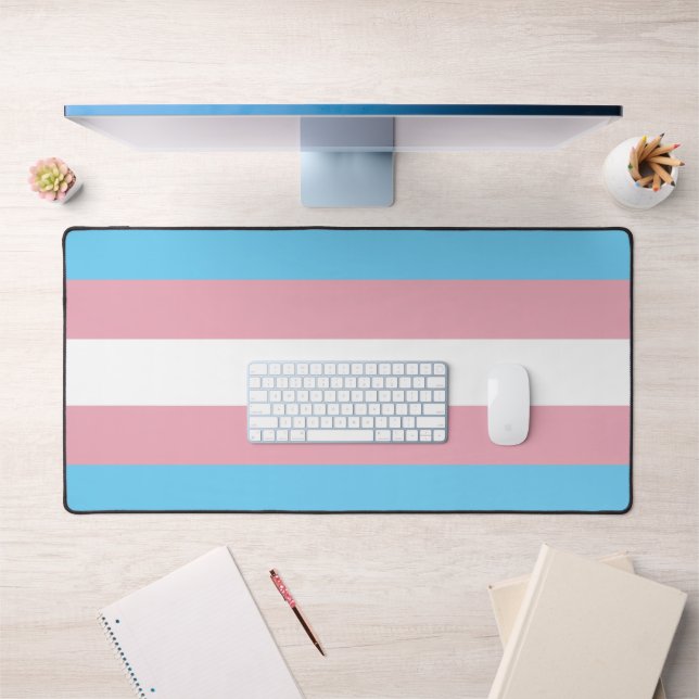SlipperyJoe's transgender pride flag visibility di Desk Mat (Office 1)