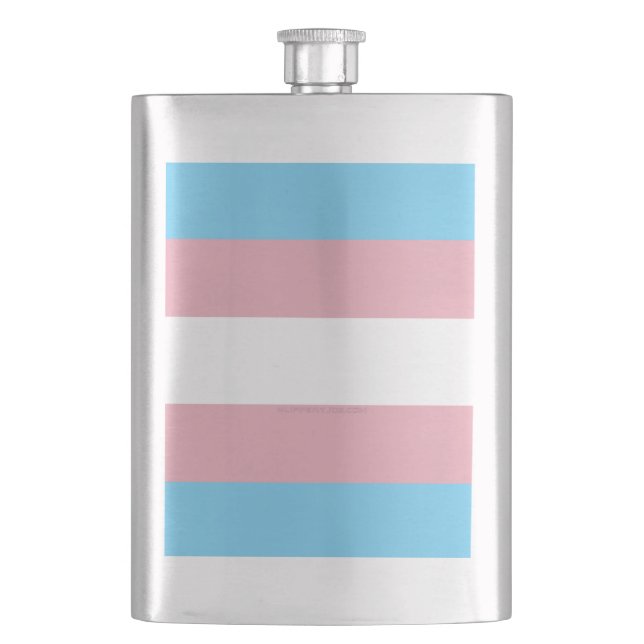 SlipperyJoe's transgender pride flag visibility di Hip Flask (Front)