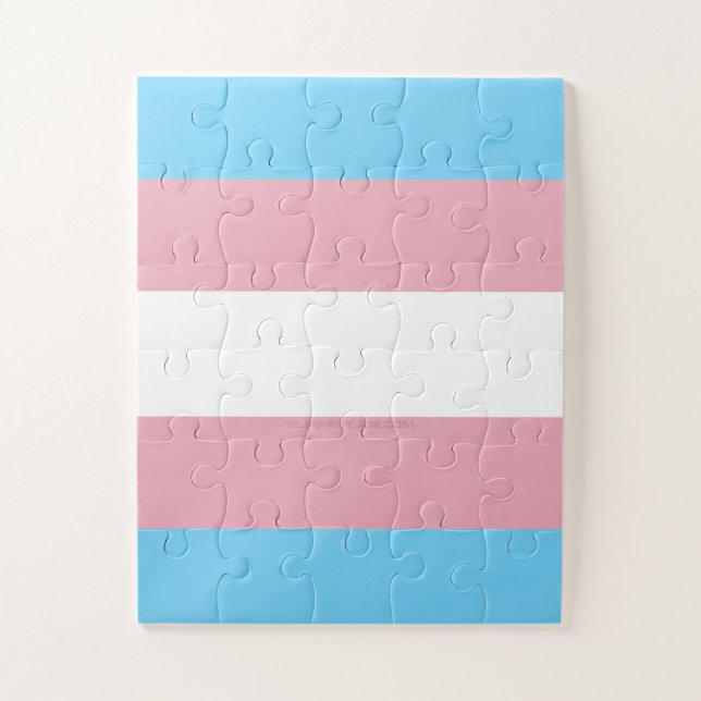SlipperyJoe's transgender pride flag visibility di Jigsaw Puzzle (Vertical)
