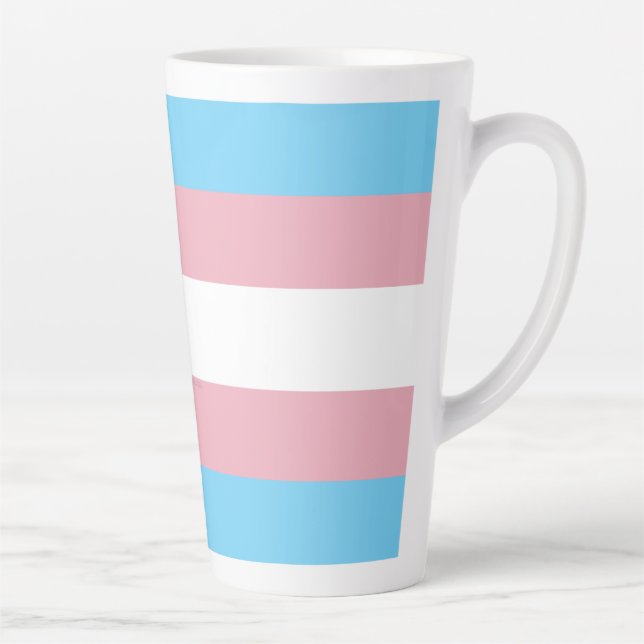 SlipperyJoe's transgender pride flag visibility di Latte Mug (Right)