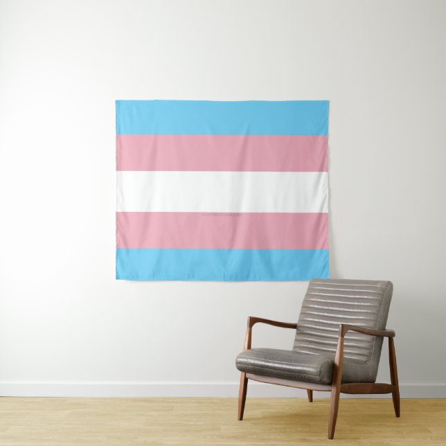 SlipperyJoe's transgender pride flag visibility di Tapestry (In Situ (Horizontal))