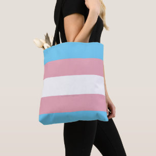 SlipperyJoe's transgender pride flag visibility di Tote Bag