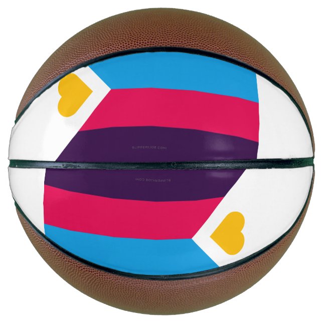 SlipperyJoe's tricolor polyamory pride flag three  Basketball (Front)