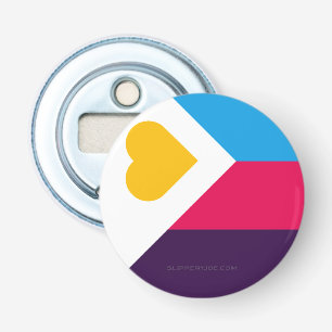SlipperyJoe's tricolor polyamory pride flag three Bottle Opener