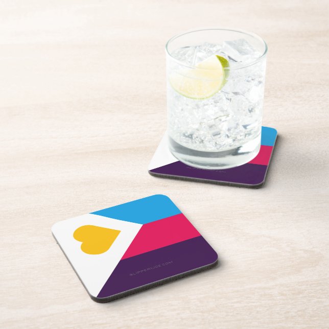 SlipperyJoe's tricolor polyamory pride flag three  Coaster (Right Side)