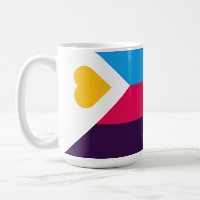 SlipperyJoe's tricolor polyamory pride flag three  Coffee Mug (Left)