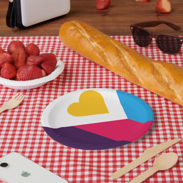 SlipperyJoe's tricolor polyamory pride flag three  Paper Plate (Picnic)