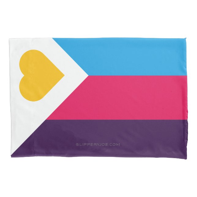 SlipperyJoe's tricolor polyamory pride flag three  Pillowcase (Front)