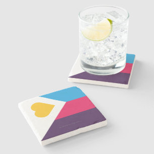 SlipperyJoe's tricolor polyamory pride flag three Stone Coaster
