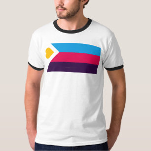 SlipperyJoe's tricolor polyamory pride flag three T-Shirt