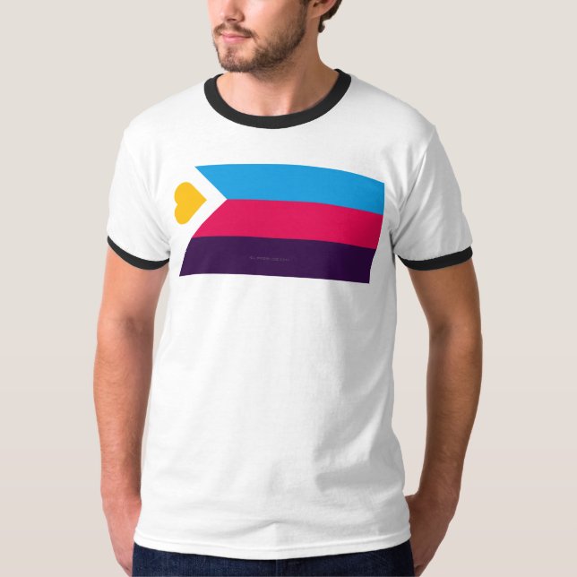 SlipperyJoe's tricolor polyamory pride flag three  T-Shirt (Front)