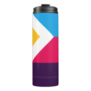 SlipperyJoe's tricolor polyamory pride flag three Thermal Tumbler