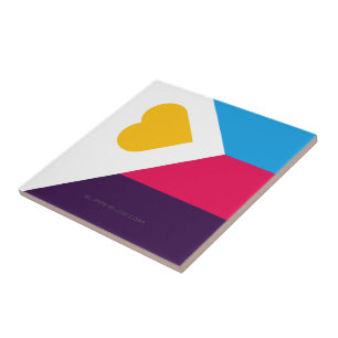 SlipperyJoe's tricolor polyamory pride flag three Tile