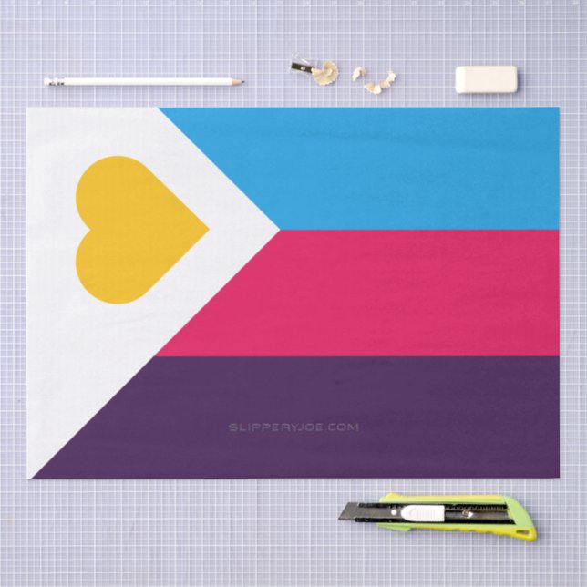 SlipperyJoe's tricolor polyamory pride flag three  Tissue Paper (Craft)