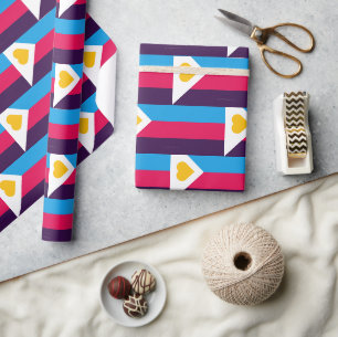 SlipperyJoe's tricolor polyamory pride flag three Wrapping Paper