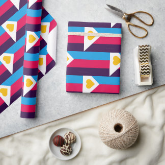 SlipperyJoe's tricolor polyamory pride flag three  Wrapping Paper