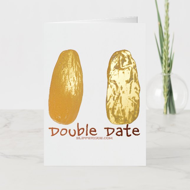 SlipperyJoe's two dates shrivelled wrinkled prunes Foil Holiday Card (Front)