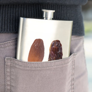 SlipperyJoe's two dates shrivelled wrinkled prunes Hip Flask