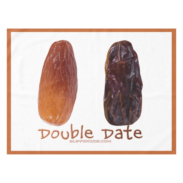 SlipperyJoe's two dates shrivelled wrinkled prunes Tablecloth (Front (Horizontal))