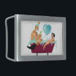 SlipperyJoe's two gay men cartoon bathtub bubbles  Belt Buckle<br><div class="desc">SlipperyJoe's two gay men cartoon bathtub bubbles martini artistic gay pride gifts LGBTQIA</div>