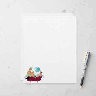 SlipperyJoe's two gay men love cartoon bathtub soa Custom Letterhead