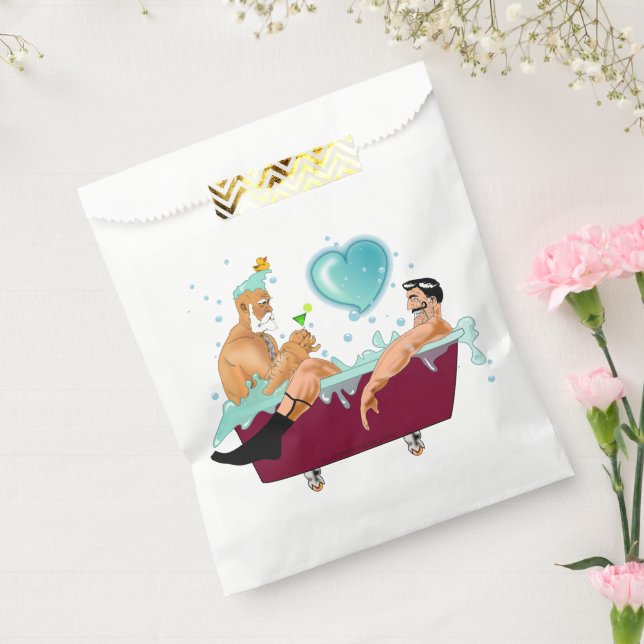 SlipperyJoe's two gay men love cartoon bathtub soa Favour Bags (Sealed)
