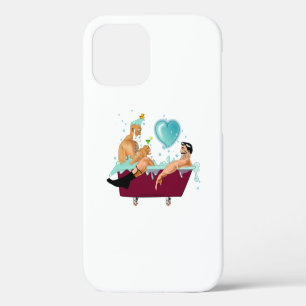 SlipperyJoe's two gay men love cartoon bathtub soa iPhone 12 Pro Case