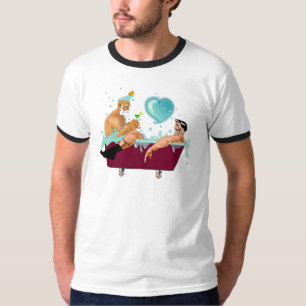 SlipperyJoe's two gay men love cartoon bathtub soa T-Shirt