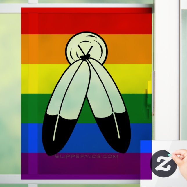 SlipperyJoe's two-spirit pride flag Indigenous sym (Home)