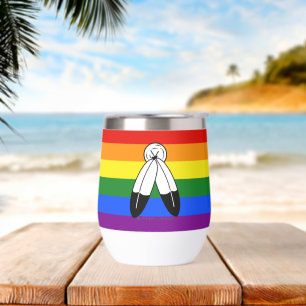 SlipperyJoe's two-spirit pride flag Indigenous sym