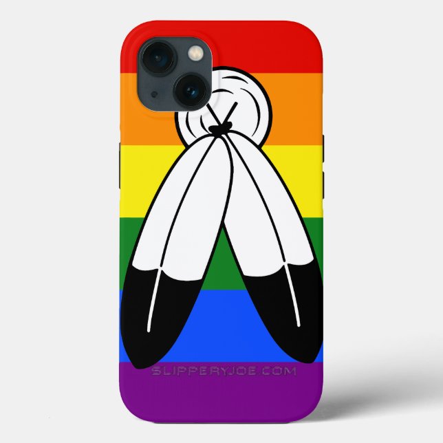 SlipperyJoe's two-spirit pride flag Indigenous sym Case-Mate iPhone Case (Back)