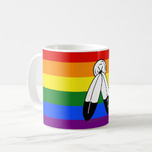 SlipperyJoe's two-spirit pride flag Indigenous sym Coffee Mug
