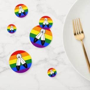 SlipperyJoe's two-spirit pride flag Indigenous sym Confetti