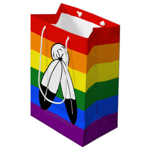 SlipperyJoe's two-spirit pride flag Indigenous sym Medium Gift Bag