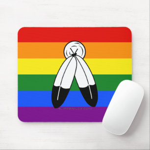 SlipperyJoe's two-spirit pride flag Indigenous sym Mouse Pad