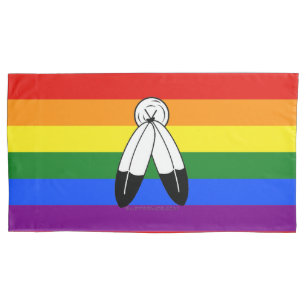 SlipperyJoe's two-spirit pride flag Indigenous sym Pillowcase