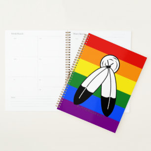SlipperyJoe's two-spirit pride flag Indigenous sym Planner