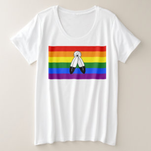 SlipperyJoe's two-spirit pride flag Indigenous sym Plus Size T-Shirt