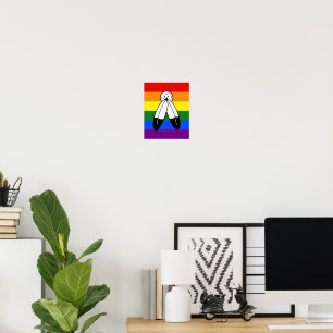 SlipperyJoe's two-spirit pride flag Indigenous sym Poster